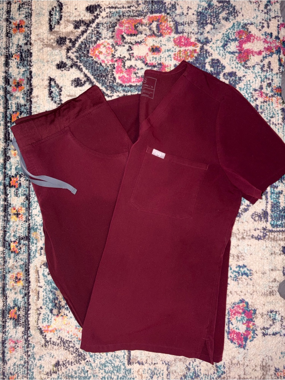 Figs Scrub Set in Burgundy
